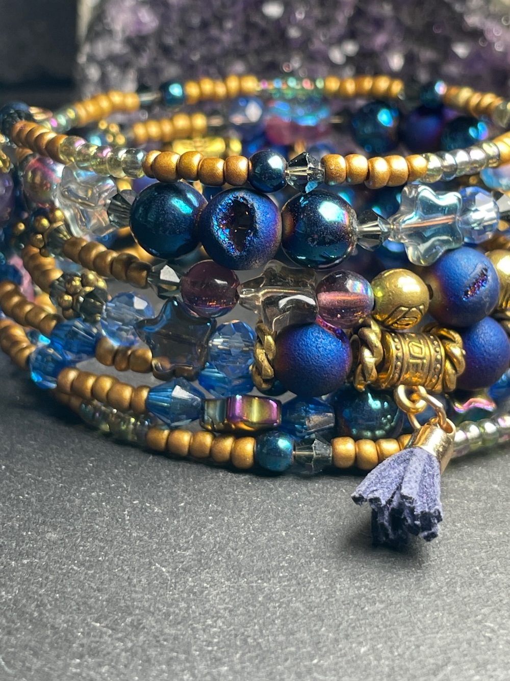 PRICE DROPPED Artisan Moonlit Paws Gemstone Wrap Bracelet - Picture 6 of 10